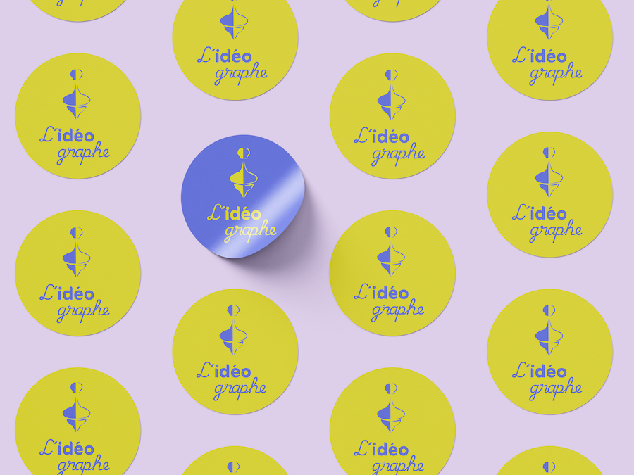 planche de stickers avec le logo de L'Idéographe