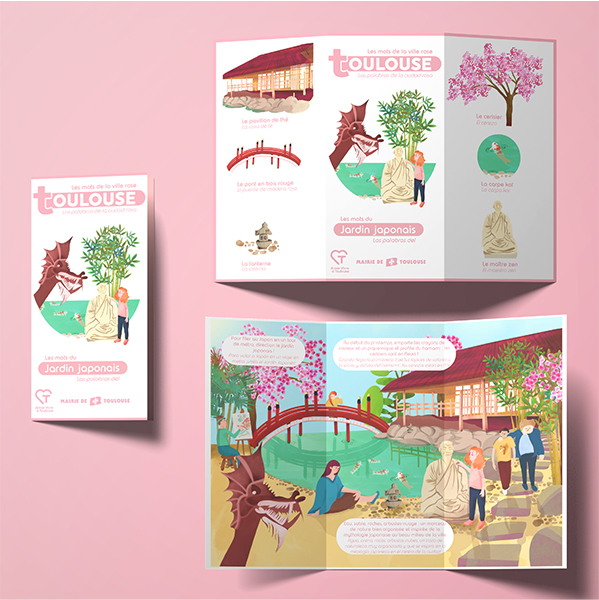 Brochure touristique et pédagogique type cherche et trouve autour du Jardin Japonais de Toulouse